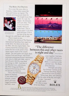 Rolex Oyster Daydate Original 1993 Vintage Color Print Ad Wall Art Daytona