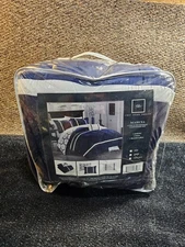 Chic Home Design CS3508 Marcia 3-Piece Navy Twin Comforter