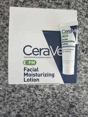 CERAVE PM FACIAL MOISTURIZING LOTION 0.17 OZ TRAVEL MINI BOX OF 15 TUBES