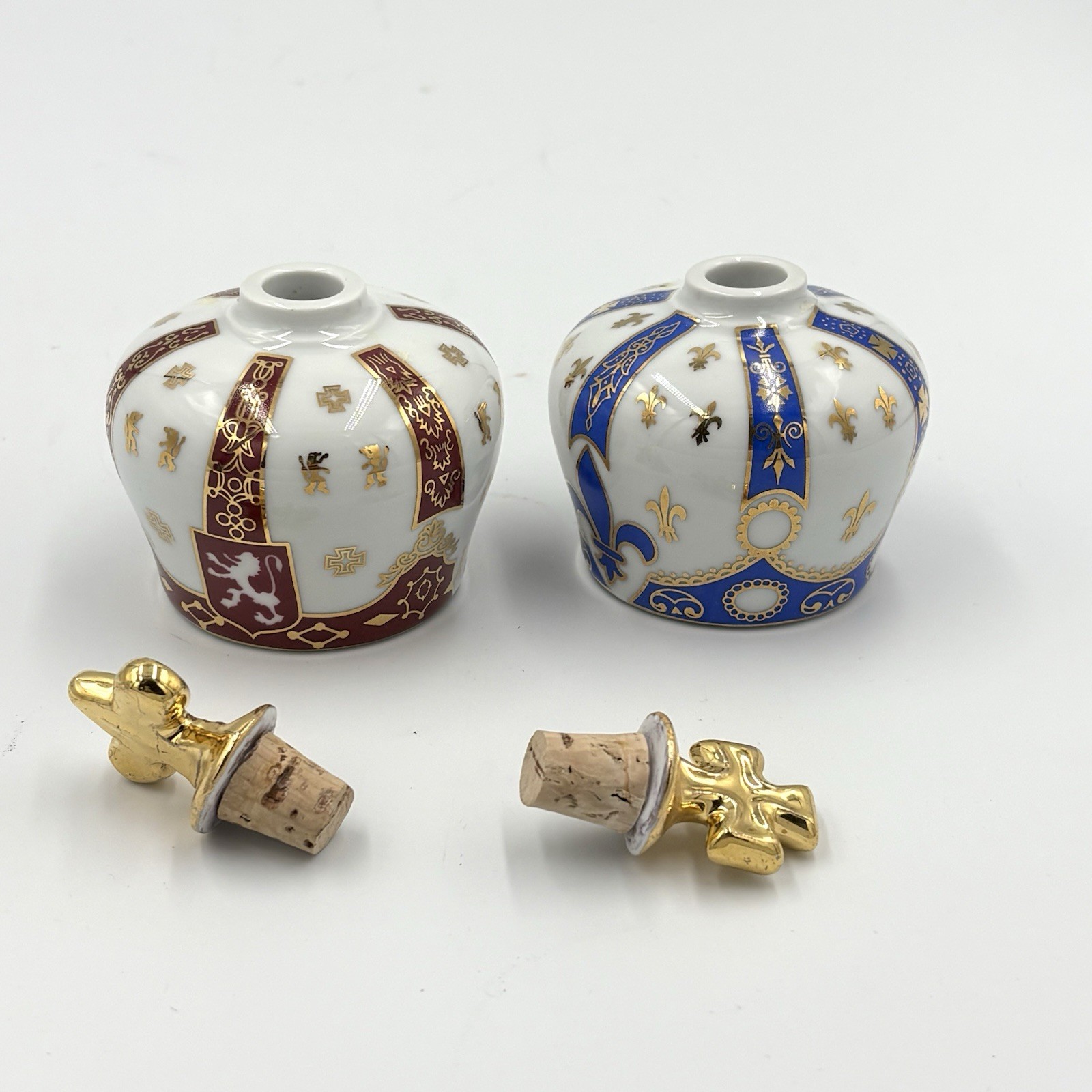 Perfume Bottles Decanter France Set 2  , La Couronne de Henri IV Porcelain