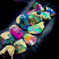 Opal lot, natural black fire opal rough, Ethiopian fire opal gemstone 30MM-17MM