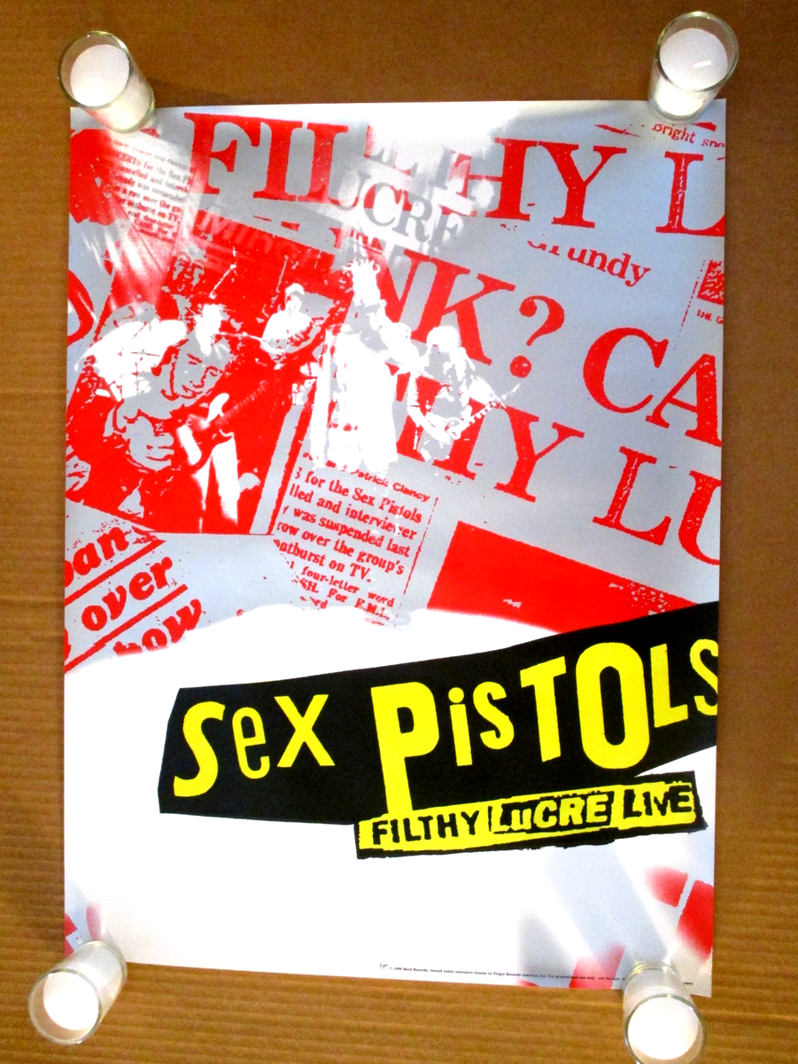SEX PISTOLS FILTHY LUCRE POSTER RARE ORIGINAL 1996 TOUR 18