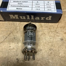 Pair 1960 Mullard 12AX7A ECC83 Short Plates. Tube Tested Matching Date Codes