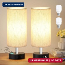Small Table Lamps for Bedroom set of 2 - Touch Lamps with 3 Way Dimmable
