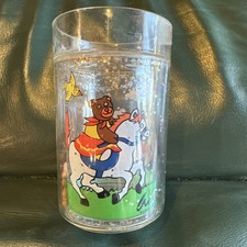 Vintage Cowbears Plastic Kids Cup Glitter Rattle American Atelier Debra Gibbs