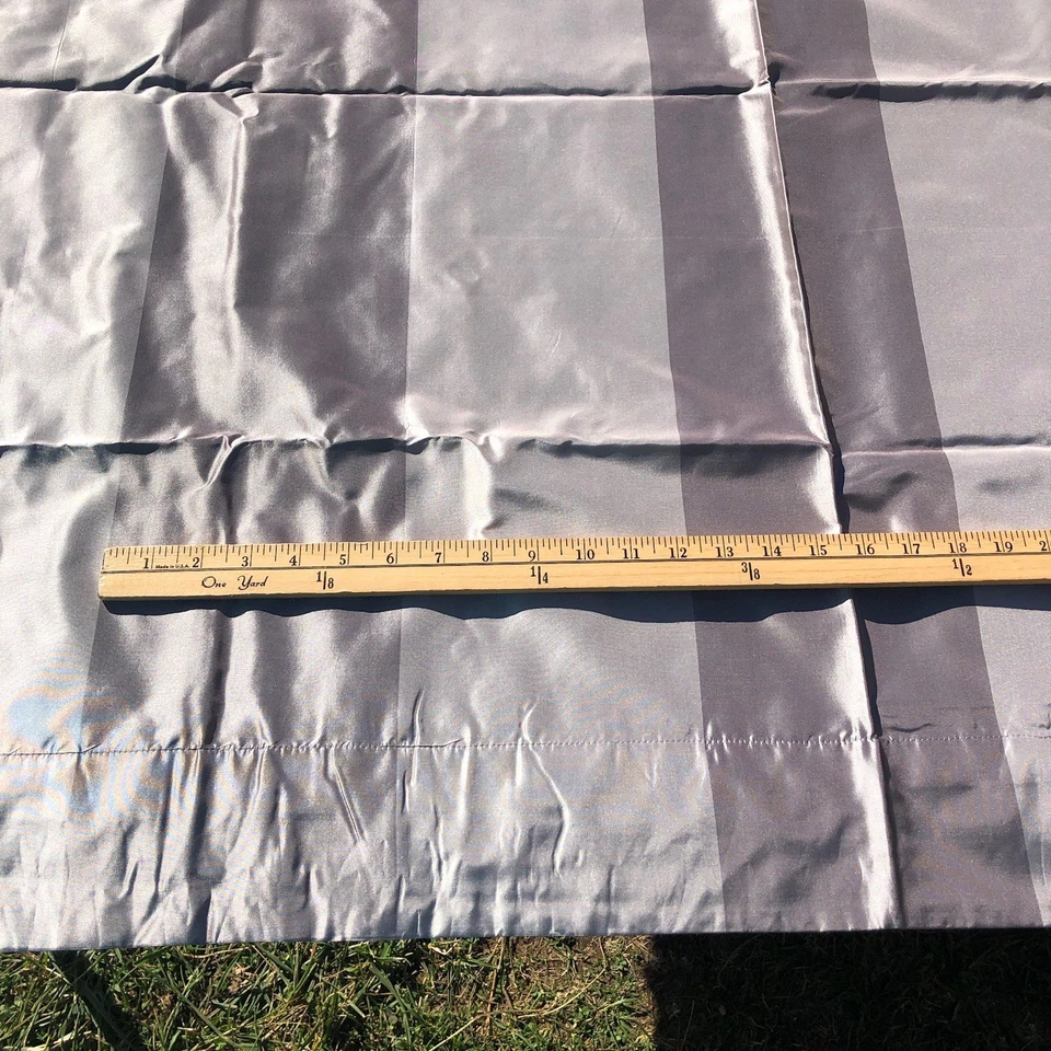 Restauración Hardware Pabellón Rayas Gris Niebla Panel Cortina 100% Seda 51" x 84" Foto 3 de 4