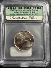 ICG MS66 2001-D Kentucky State Quarter - Série Signature Benjamin Blair Artiste