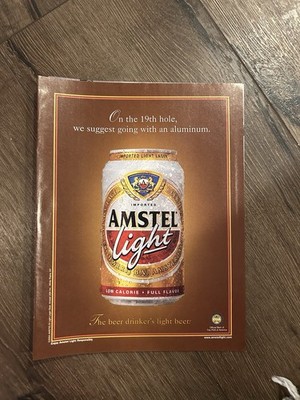 AMSTEL LIGHT BEER 8  x 10  Poster Print Ad Photo Alcohol Vintage GOLF