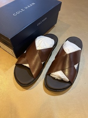 Cole Haan C38146 Size 11 M Men's Nantucket Cross Strap Sandal Woodbury Leather N