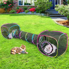 Outdoor Cat Enclosures Portable Cats Tunnel with Carry Bag Breathable Kitty Tent