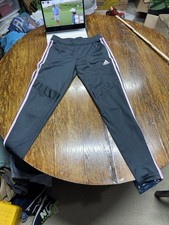 Womens Small Adidas Black Pink Lined Track Pants