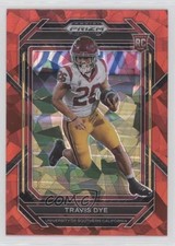 2023 Panini Prizm Draft Picks Red Ice Prizm Travis Dye #129 6k2