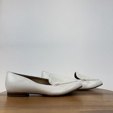 Womens Easy Spirit Glorria White Faux Leather Comfort Casual Loafers Size 8.5 M