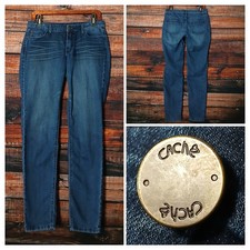 Cache Vintage Jeans Size 6 Slim Straight Mid Rise Dark Wash Denim