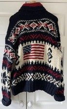 RALPH LAUREN HEAVY HAND KNIT CARDIGAN XL USA 🇺🇸 FLAG