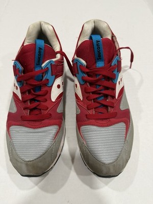 VTG Saucony S70077-44 Running Shoes Men s 10.5 Red Gray Blue Retro Sneaker