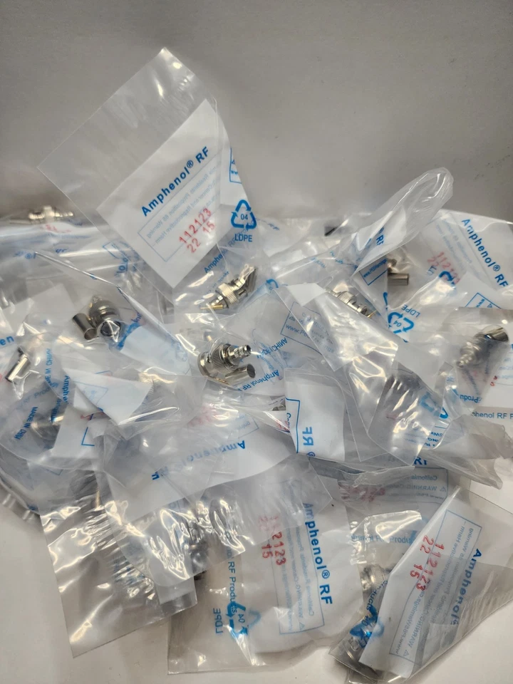 Lot Of 45 Amphenol RF 112123 Coaxial Connectors 75ohm Use With RG59 - Image 2 of 2