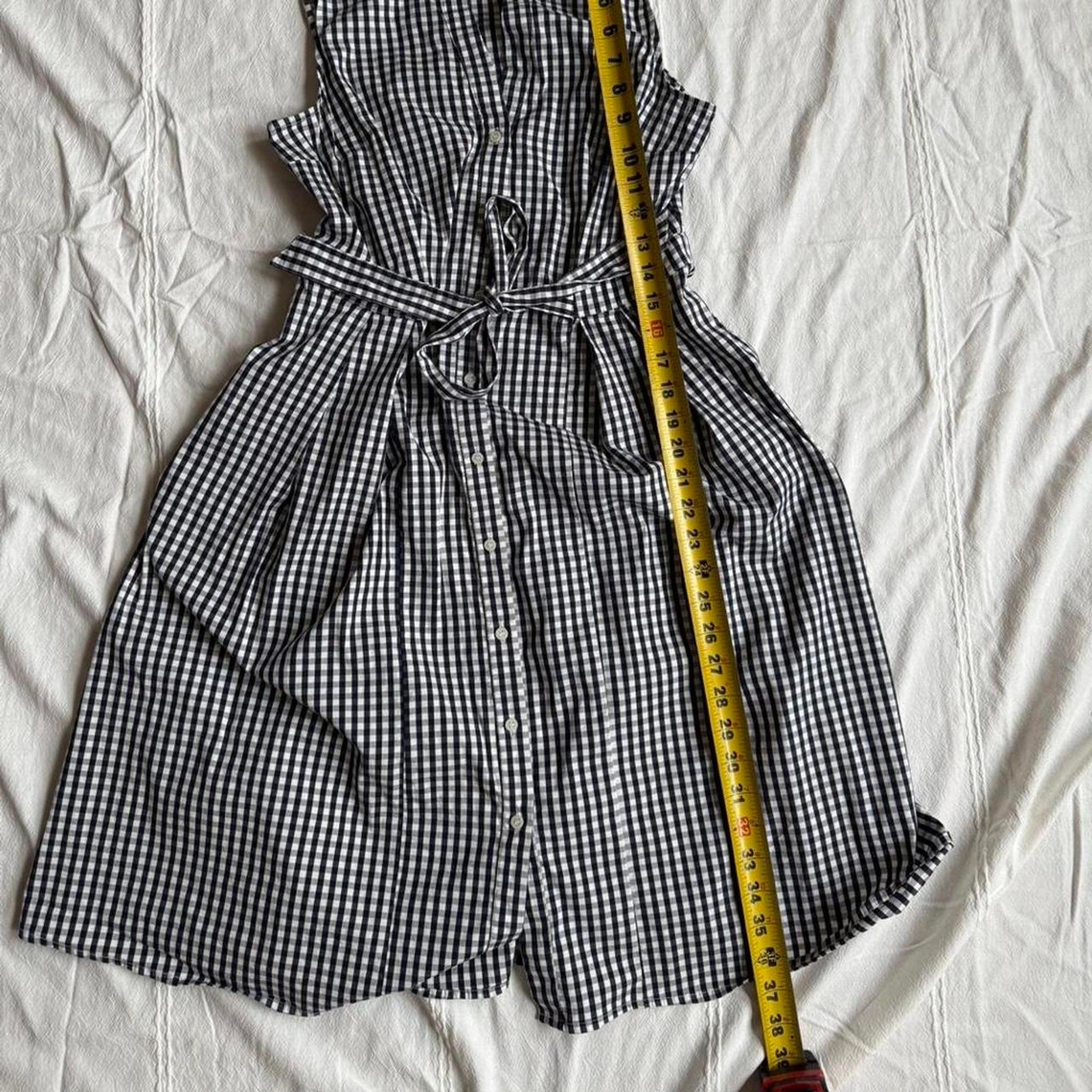 Maison jules navy gingham button - image 7