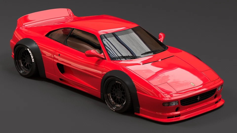 1:24 Ferrari F355 LB Widebody Kit with Wheels Transkit For 355 Fujimi & Diecast - Image 2 of 4