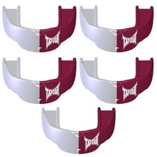 Tapout Youth Protective Sports Mouthguard with Strap 5-Pack - Maroon/White
