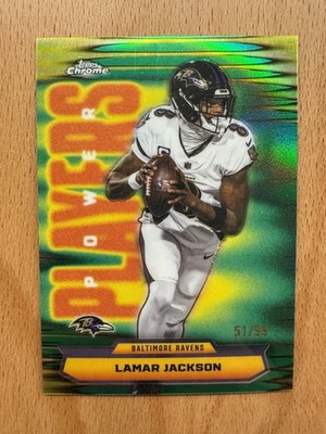 2025 Topps Chrome Lamar Jackson Power Players #PP-1 Green Refractor /99