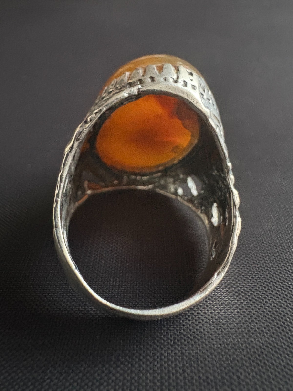 925 Sterling Silver Ring Cabochon Agate Ring Hand… - image 4