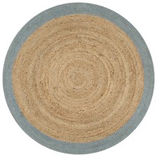 Tapis Fait à la Main Jute avec Bord Gris Foncé 150 cm Moquette Carpette vidaXL
