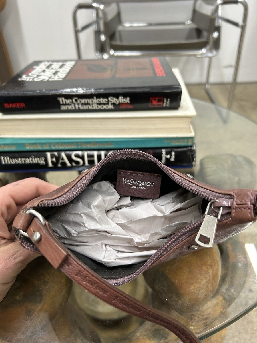 Vintage Yves Saint Laurent Rive Gauche Brown Leather Mini Mombasa