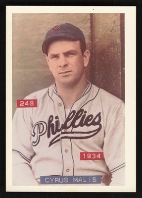 1974 Bra-Mac Colorized ''The 1930's'' (3-1/2 x 5) -#248 CYRUS MALIS (Phillies)