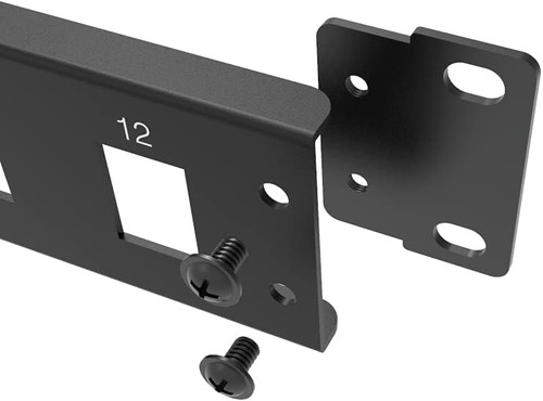 Panel de conexión en blanco Keystone con bisagras de 12 puertos 1U para montaje en rack de 19", negro - Imagen 7 de 12