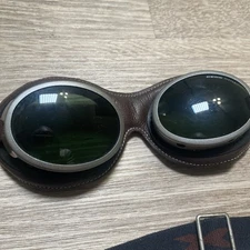 French Cebe 500 Leather Ski And Motorcycle Goggles