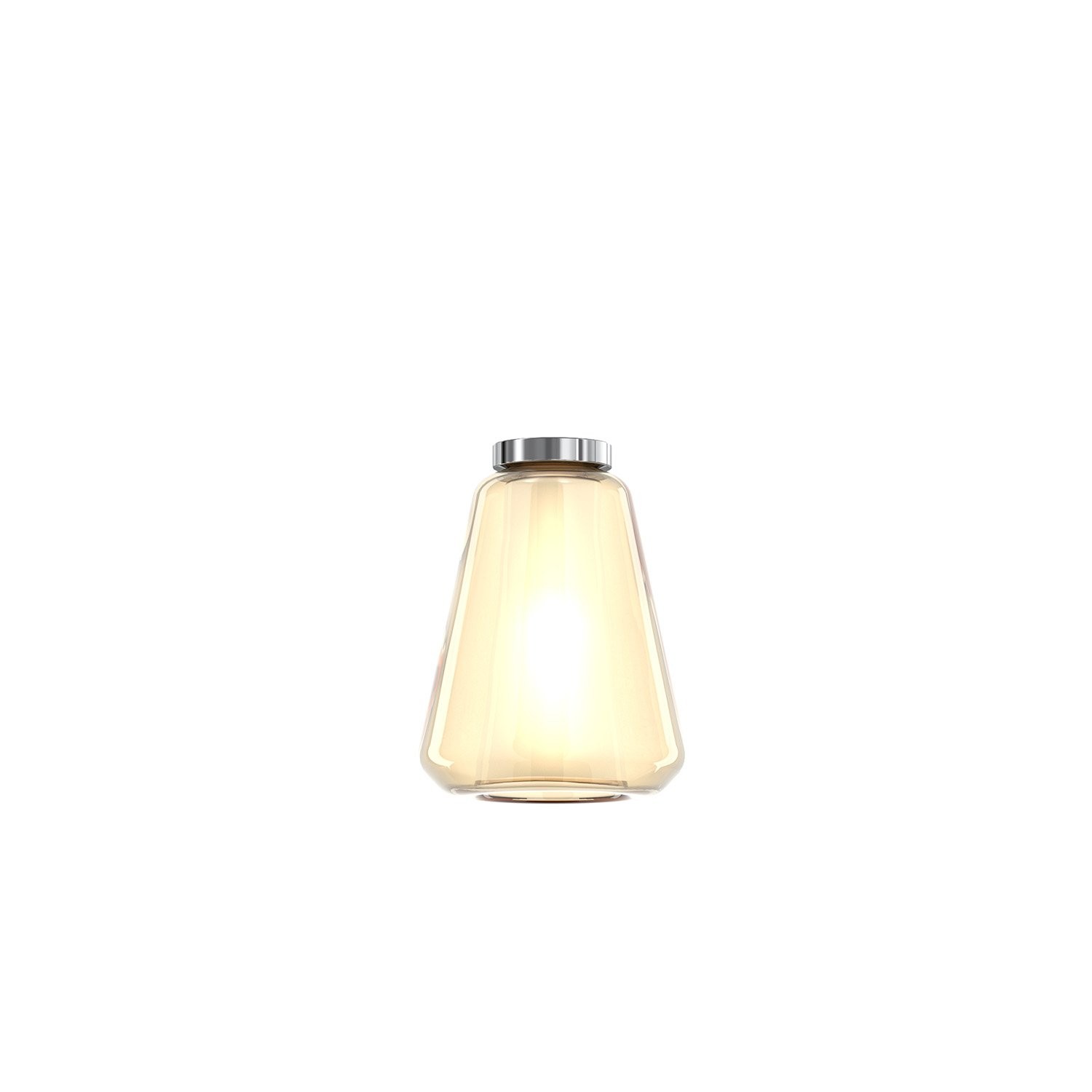 Plafoniera Gamma Double Skin Metallo Cromo e Vetro Ambra E27 | Top Light