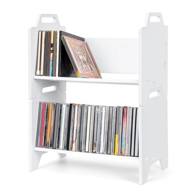 2 Pack Stackable CD Holder Organizer Rack, CD Storage Tower Shelf | Holds up ...