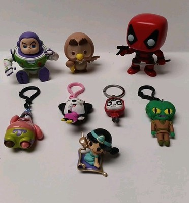 Lot of 8 Various Toys Figures Keychains Clips Disney Funko Buzz Lightlear Misc