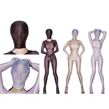 Womens Glossy Unitard/hood Bodystocking Long Sleeve Bodysuit Bodycon Jumpsuits