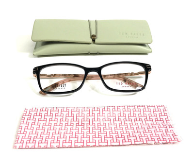 Ted Baker Eyeglasses Frames TFW005 BLK Black Pink Tortoise Cat Eye 52-17-135