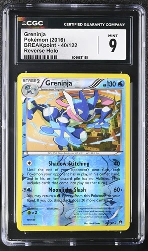 CGC 9 MINT Greninja 2016 BREAKpoint 40/122 Reverse Holo Pokemon Card