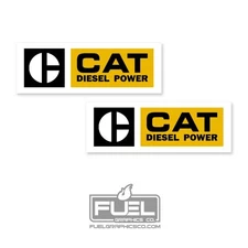 CAT Diesel Power Retro Premium Vinyl Decal 2-Pack - Construction Equipment
