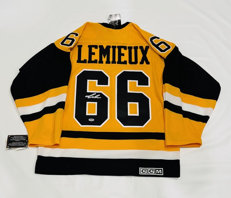 MARIO LEMIEUX SIGNED CCM PITTSBURGH PENGUINS ROOKIE JERSEY LICENSED PSA COA