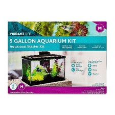 Vibrant Life 5 Gallon Aquarium Starter Kit with Blue  White LED Lights