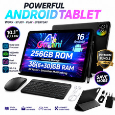 Android 16 Tablet 36GB  256GB IPS HD Widevine L1 Google Play GPS Wifi 5MP/8MP