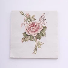 Ivory Pink 20 Disposable 13" x 13" Rose Cocktail Paper Napkins Party Decorations