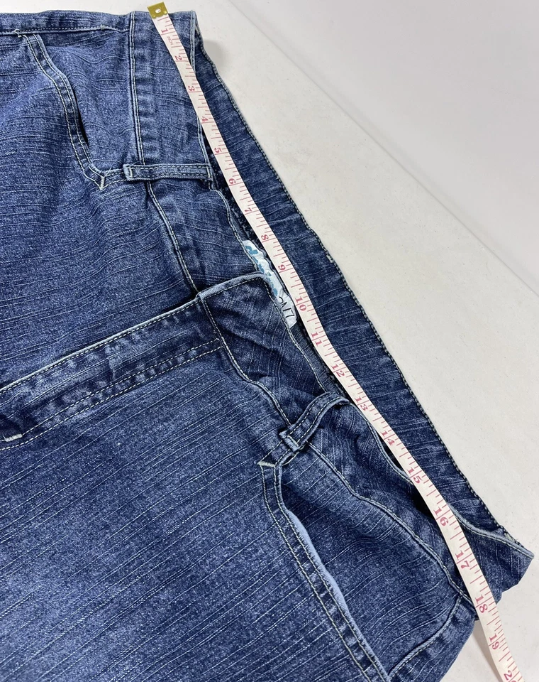 Jeans jeans feminino 24/7 tamanho 18WP azul pequeno bootcut frente plana - Imagem 4 de 4