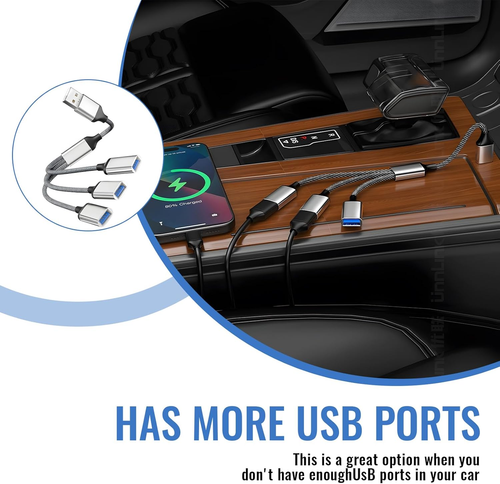 USB Splitter 1 zu 3, USB 2.0 Splitter y Kabel Ladekabel Netzkabel Verl ngerung H - Bild 5 von 6