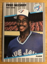 1989 Fleer Fred McGriff Baseball Card #240 Blue Jays First Base Mid-Grade O/C