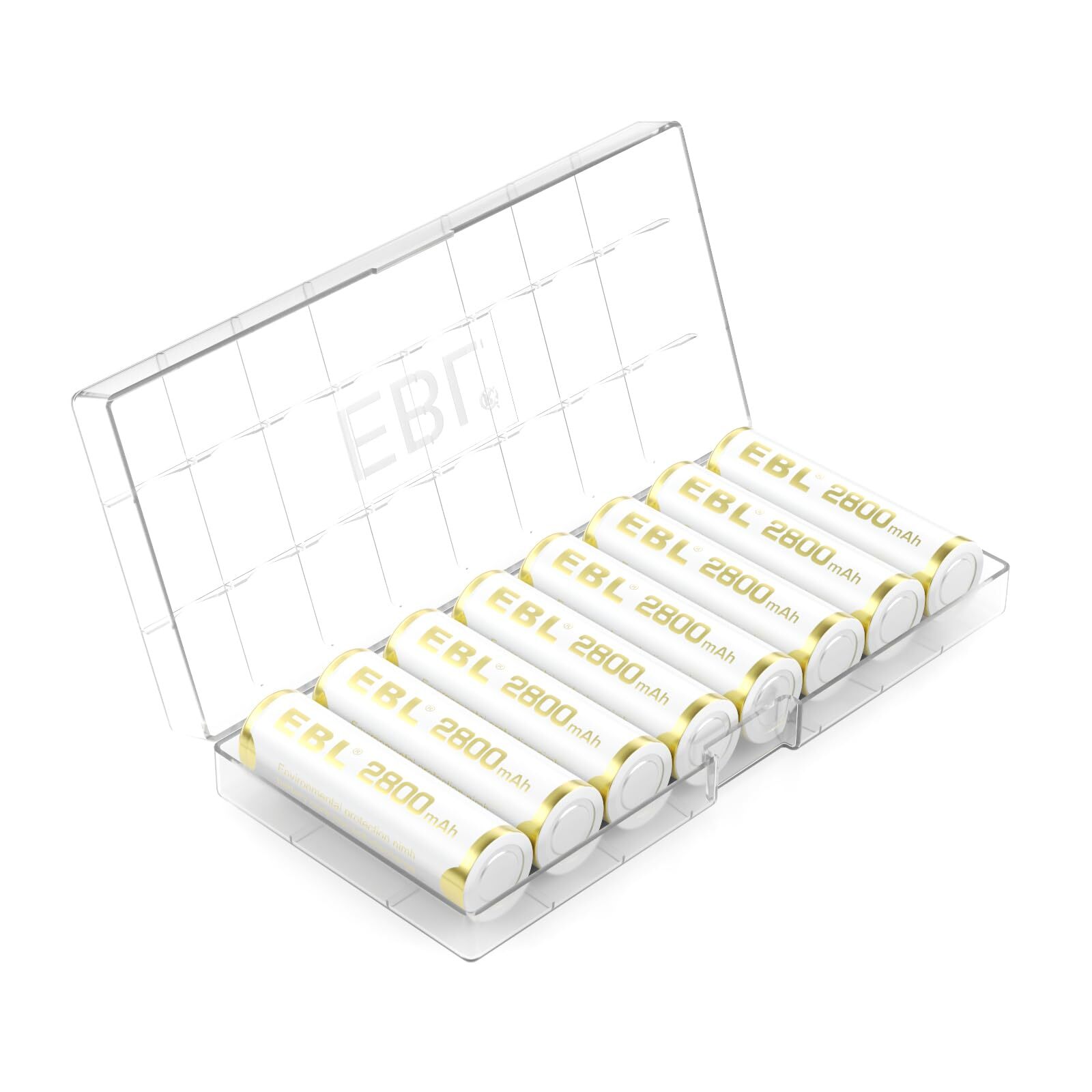 AA Rechargeable Batteries 2800mAh Ni-MH Double A Batteries 8 Counts New Series-image