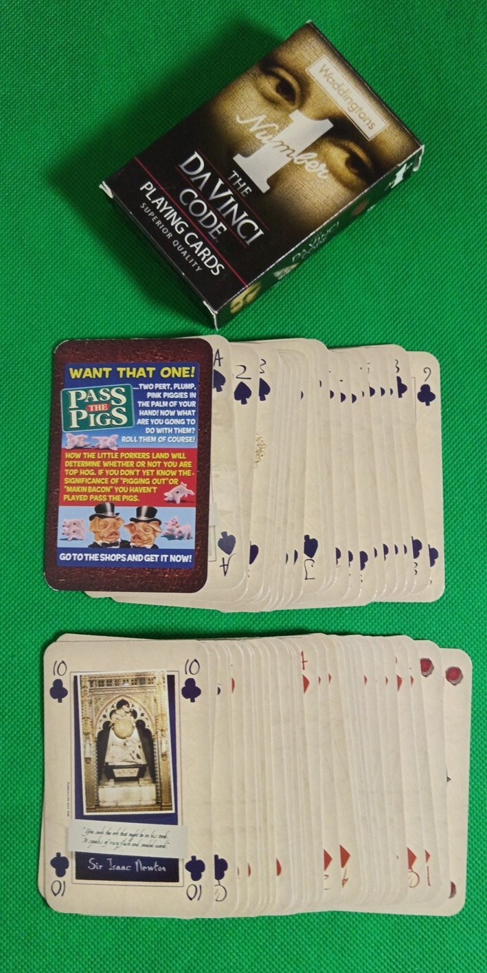 Waddingtons Da Vinci Code Collectable Playing Cards Boxed Complete Deck 2006