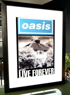 Oasis Framed Live Forever Print-l Definitely Maybe Liam Gallagher wonderwall