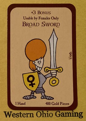 Munchkin +3 Bonus Broad Sword Card USED Steve Jackson Games SJG