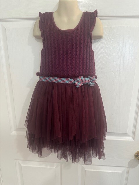 Matilda Jane Girls Size 6 Dark Maroon Dress